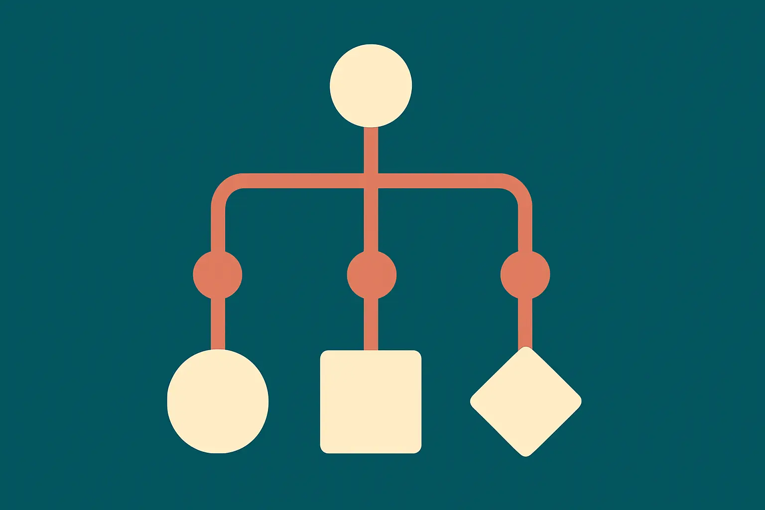 Flat vector illustration of a statistical test being chosen to match a research question