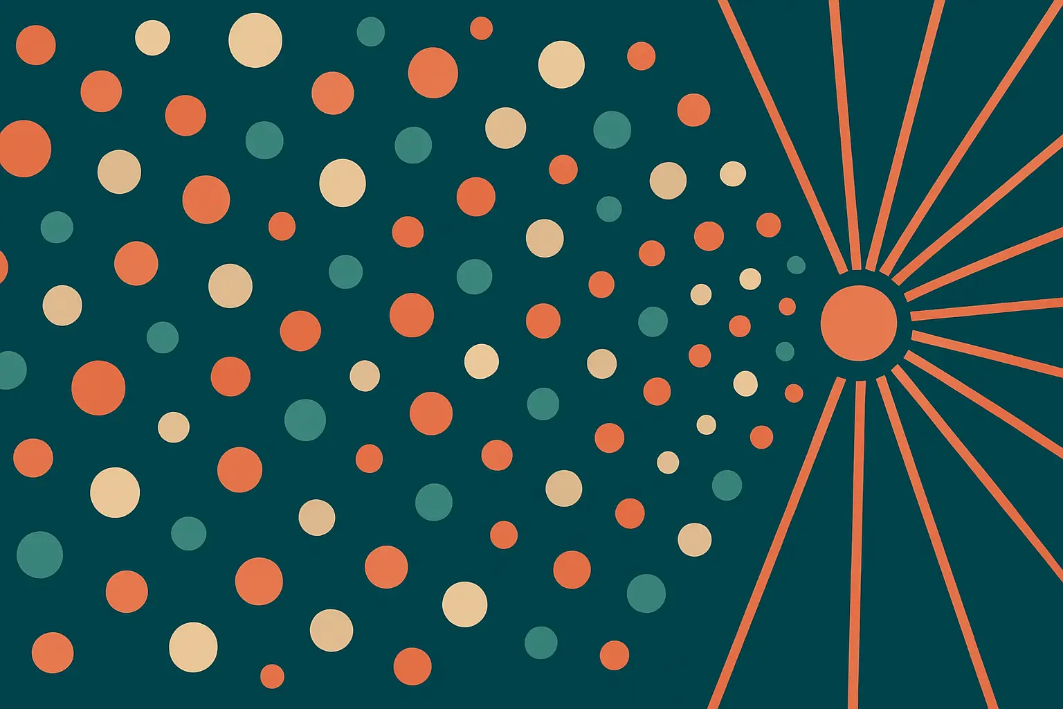 Flat vector illustration of a broad topic narrowing into one research problem