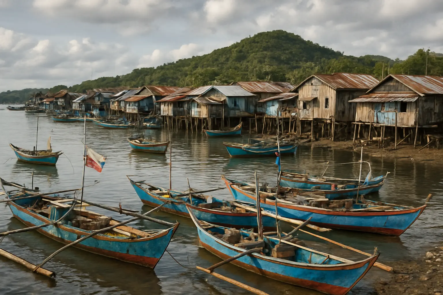 Coastal Philippine fishing community representing a maritime-dispute research locale