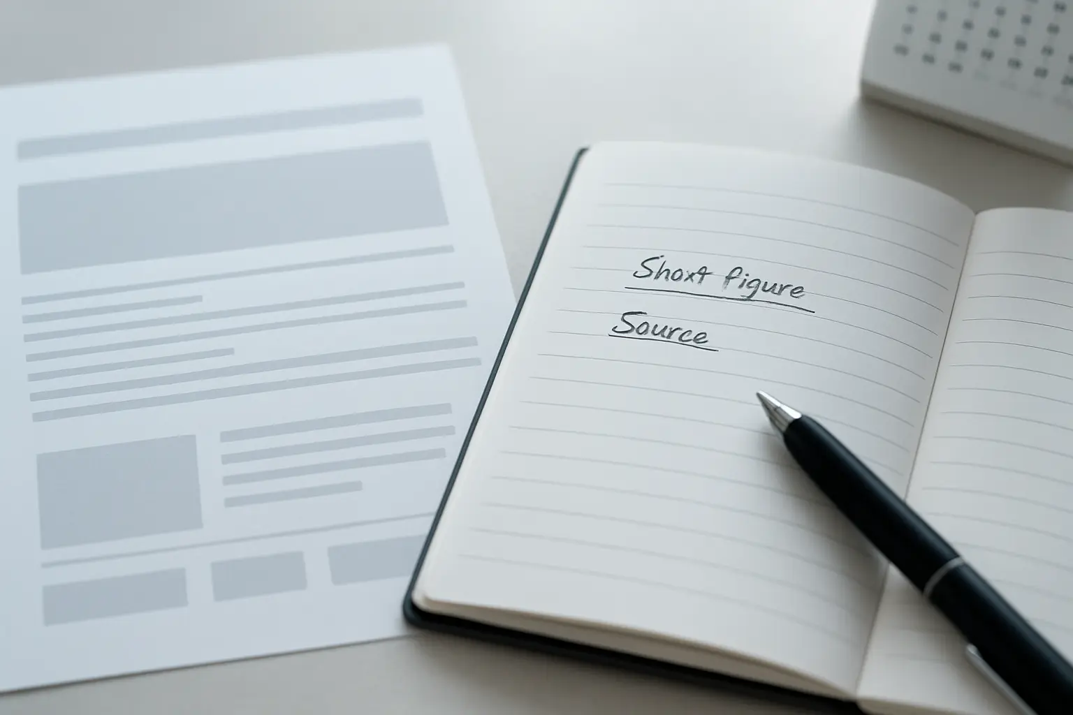 A printed government web page beside a notebook where a figure has been copied with its source and the date of access