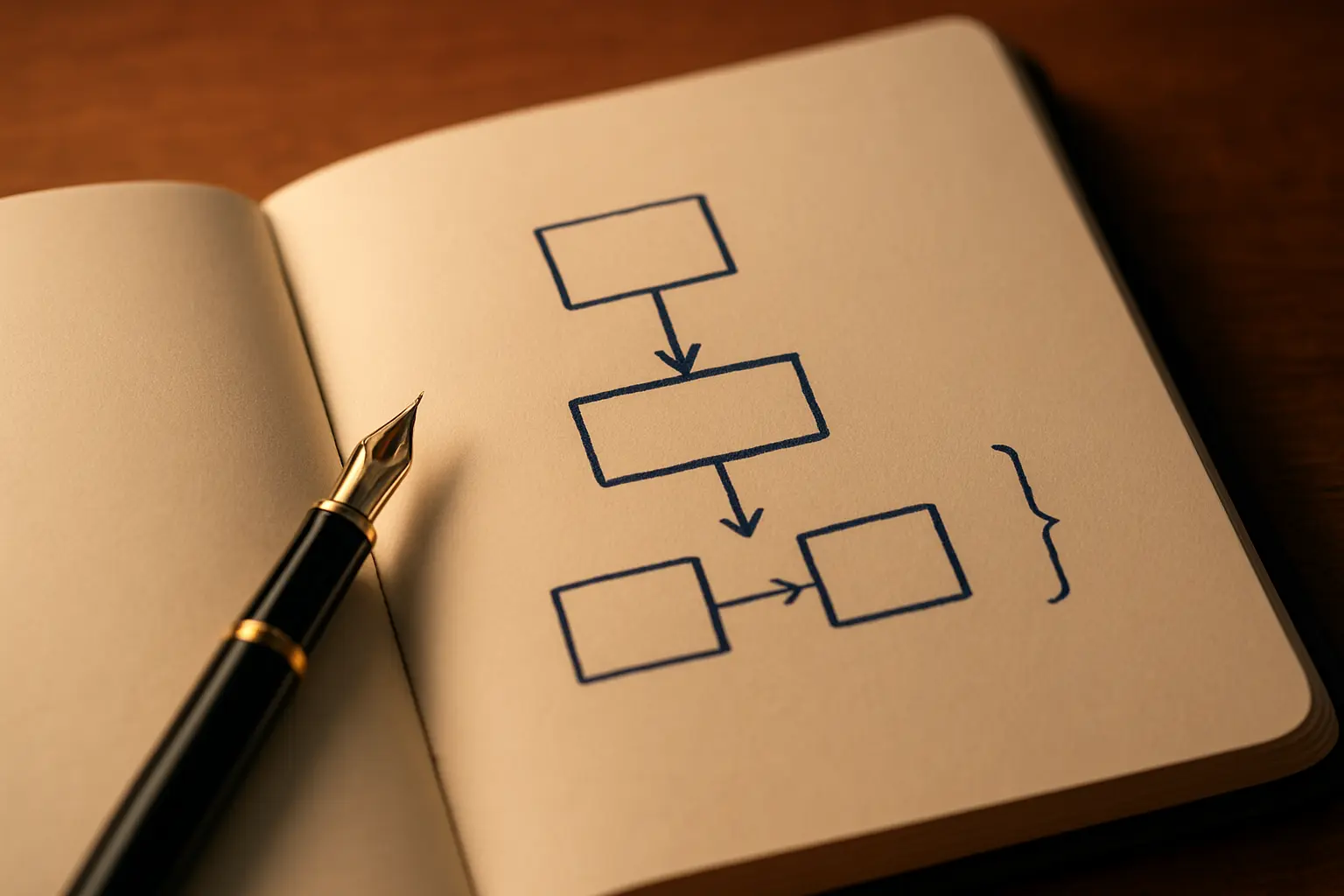 A handwritten diagram linking a named theory to two study variables with arrows and a short justification note